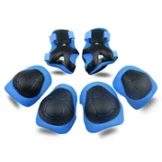 Kids Protective Gear SKL Knee Pads for Kids Knee and Elbow Pads with Wrist Guards 3 in 1 for Skating Cycling Bike Rollerblading ScooterBLUE
