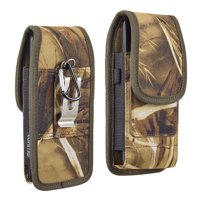 Luxmo Motorola one 5G ace Belt Holster (Vertical Rugged Nylon Carrying Pouch Clip Phone Case with 2 Card Slots/Pen Holder) - Tree Camo