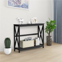 X Design Storage Console Table Accent Side Stand Furniture, Black