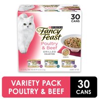 Fancy Feast Grilled Poultry & Beef Collection Wet Cat Food Variety Pack, 3 oz. Cans