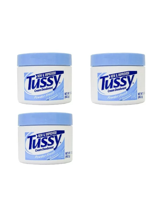 Tussy Cream Deodorant, Powder Fresh, 1.7 Oz (Pack of 3)