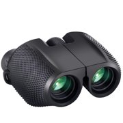 Juslike 12x25 Compact Binoculars with Low Light Night Vision Folding High Power Waterproof Binocular Easy Focus for Outdoor Hunting Bird Watching Traveling Sightseeing Fit for Adults and Kids
