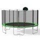 image 0 of 16ft Outdoor Trampoline with Safety Enclosure Net, Exercise Rebounder Trampoline with Basketball Hoop and Ladder for Kids and Adults, 16x16x9.2ft Green