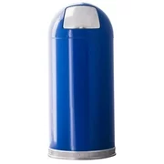 15 Gallon Indoor Trash Can With Dome Top & Galvanized Liner, Blue