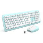 Wireless Keyboard and Mouse, 2.4G Slim Full Size Keyboard Mouse Combo with Number Pad for PC Desktops Computer, Laptops, Windows (Mint Green)