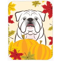 White English Bulldog Thanksgiving Mouse Pad, Hot Pad or Trivet