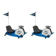 Razor Adult High Torque Motorized Drifting Crazy Cart w Drift Bar, Blue (2 Pack)