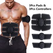 6Pcs/set ABS Stimulator, Abdominal Muscle Trainer Body Fit Home Exercise Shape Fitness Workout 3Pcs Pads & 3 Controllers