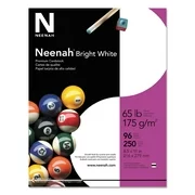 Neenah Bright White Cardstock, 8.5" x 11", 65 lb/176 gsm, 96 Brightness, 250 Sheets