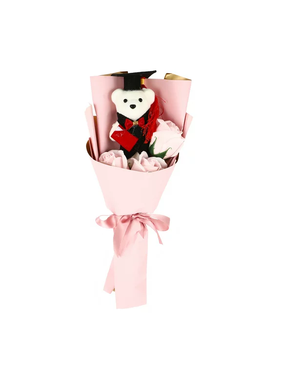 Adorable Bear Bouquet Graduation Gift Bear Doll Unique Grad Flower Bouquet Decor