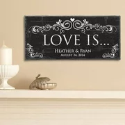 Personalized 5" x 11" "Love Is" Canvas