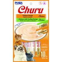 Inaba Churu Grain-Free Cat Treat, Chicken Puree Variety Pack, 10 Tubes