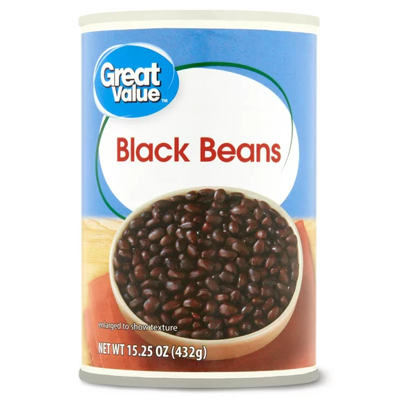 Great Value Black Beans, 15 oz Can