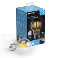 Merkury Innovations A19 Smart Edison LED Bulb, 60W, Dimmable