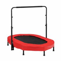 VIK 56 inch Mini Trampoline Rebounder, Mini Trampoline with Handrail Exercise, Foldable Exercise Trampoline for Kids and Adults Indoor Outdoor, Max Load 220lbs, Red