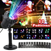 12 Pattern Christmas lights Projector LED Snowflakes Xmas Landscape Lamp, 2017 Version, Bright Indoor Outdoor Waterproof Lighting for Halloween, Christmas, Holiday, Party, Birthday, Garden Decoration