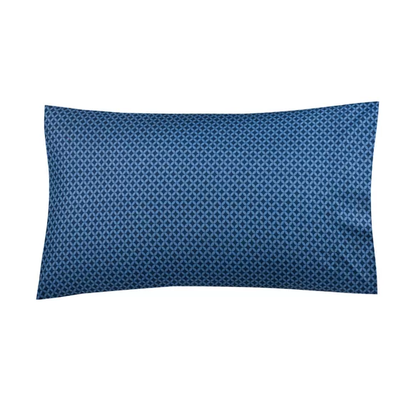 Mainstays Ultra Soft High Quality Microfiber Standard/Queen Navy Geo Pillowcase Set