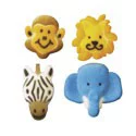 Edible Jungle Assortment Sugar Decorations 12 Count Zoo Animal Toppers Cupcakes Brownies Cookies Cake Pops