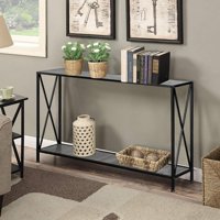 Zimtown 2 Tier X Design Large Console Table Entryway Table with Lower Storage Shelf