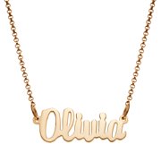 "Quick Ship Gift" - Personalized Women's Goldtone Mini Nameplate Necklace