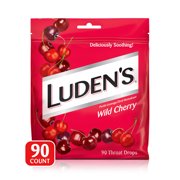 Luden's Deliciously Soothing Throat Drops, Wild Cherry Flavor, 90 Count