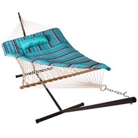 Outdoor Leisure Hammock Pillow & Pad Set - Blue Stripe