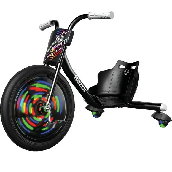 Razor RipRider 360 Lightshow  Drift Trike with Colorful Lights, 3 Wheeled Ride-On Toy for Kids 5+