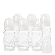 Everillo Feeding Vented + BPA-Free Glass Baby Bottles - 4oz, Clear, 6ct