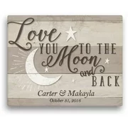 Love You To The Moon And Back Personalized 11" x 14" or 16" x 20" Canvas