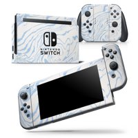 Marbleized Swirling Soft Blue - Skin Wrap Decal Compatible with the Nintendo Switch Dock Only