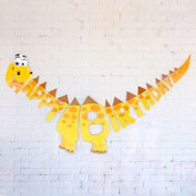 Dinosaur Happy Birthday Banner Kids Baby Shower Party Supplies Decoration