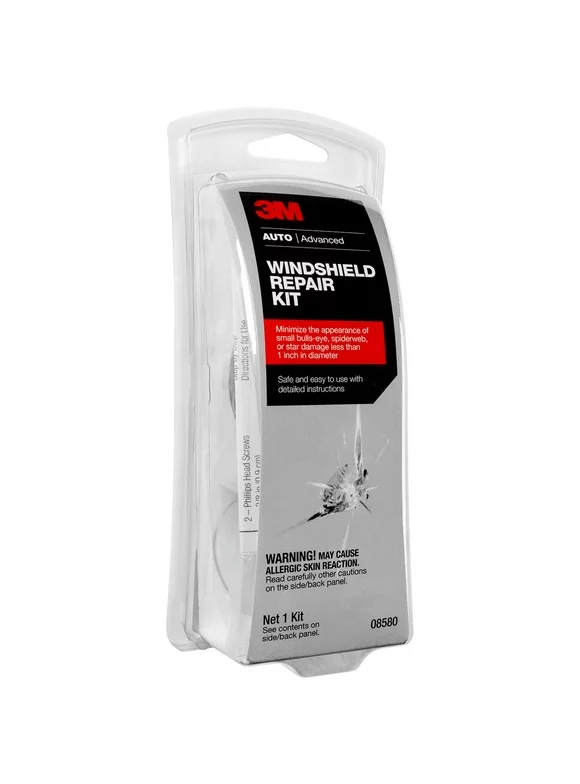 3M Windshield Repair Kit, Safe, Clear, No Mix, 08580SRP