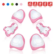 QUANFENG QF Knee Pads 6 PCS Kids Knee and Elbow Pads Wrist Guards for Roller Skates Cycling (Pink