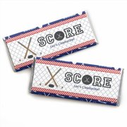 Shoots & Scores! - Hockey - Candy Bar Wrappers Baby Shower or Birthday Party Favors - Set of 24