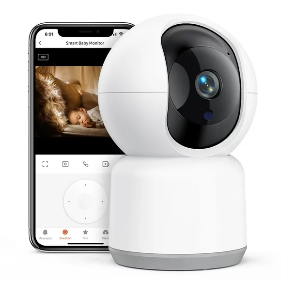 Baby Monitor, 360 Wireless 5G Smart Video Baby Camera W/ Tuya APP, 3MP HD Home Security Camera with Two-Way Talk, WiFi Nanny IP Cam W/Safety Alerts, IR Night Vision, Motion & Sound Detection