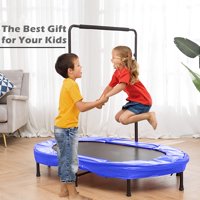 Mini Rebounder Trampoline with Adjustable Handle for Two Kids, Parent-Child Trampoline