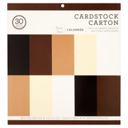 Colorbok Neutral Smooth Cardstock Paper, 12in x 12in. 6 Sheets of 5 colors, 30 Sheets.