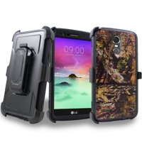 for 5.7" LG Stylo 2 Stylus 2 +PLUS 2V Case Phone Case Belt Clip Holster Hybrid Armor Rugged Shock Bumper Cover Camo With Built In Screen