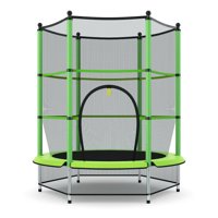 Gymax Kids Youth Jumping Round Trampoline Exercise W/ Safety Pad