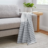 Gap Home Easy Stripe Knit w/ Tassels Throw