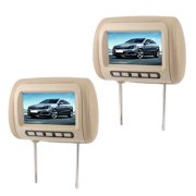 OTVIAP 2pcs Universal 7 in HD Car Headrest LCD Video Player Wireless Control MP5 Display Brown,Car DVD Player,Headrest Monitor