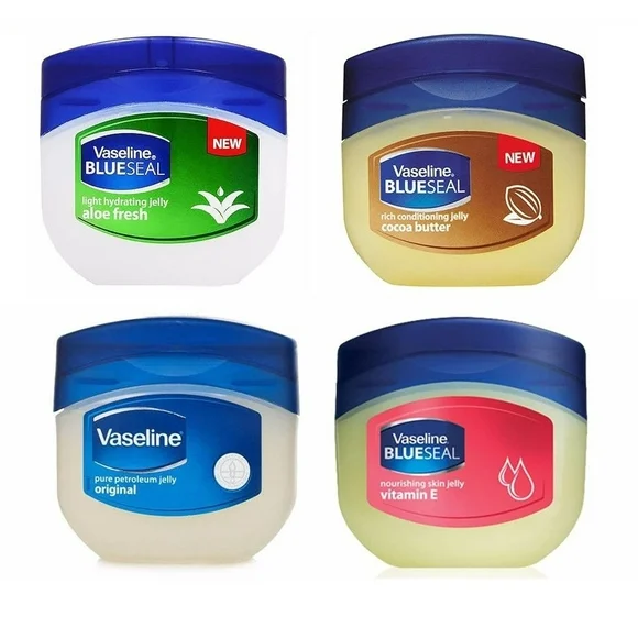Vaseline Blue Seal Series (Variety 4 Pack)Cocoa Butter, Vitamin E, Aloe fresh, Original