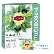 Lipton Tea +Probiotic Herbal Tea Sachets Cleanse, .38 oz, 12 Servings