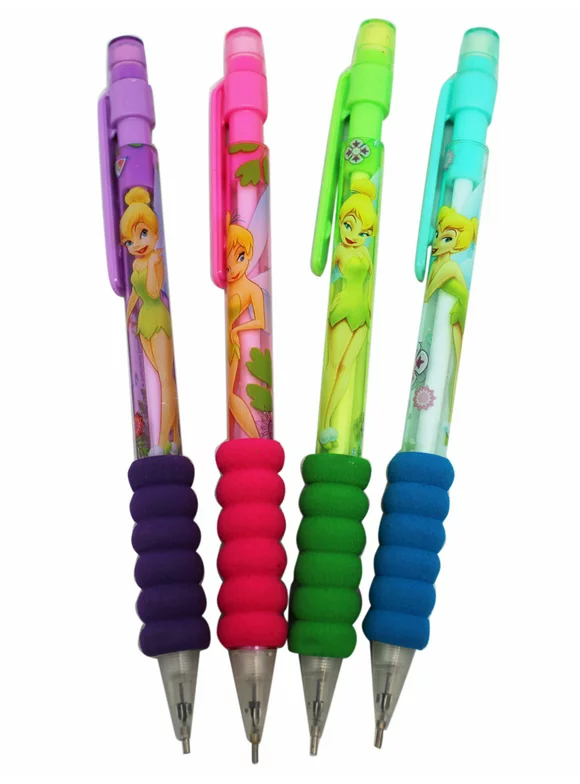 Disney Fairies Tinker Bell Assorted Color Foam Grip Mechanical Pencils (4pc)