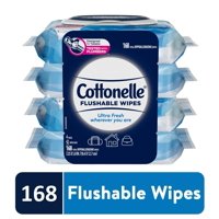 Cottonelle Ultra Fresh Flushable Wet Wipes, 4 Flip-Top Packs, 168 Total Wipes