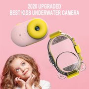 URHOMEPRO Kids Underwater Camera for Girls Boys 3-12, Dual 32MP 1080P HD Waterproof Digital Camera with 2.4inch IPS Screen, 32G TF Cards, Christmas Gifts Selfie Video Camera for Swimming, Pink, Q6964