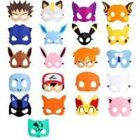 Felt Masks for Your Pokemon Theme Party - 22 Masks - Comfortable, One-Size-Fits-Most Design - Quality Eco-Felt and Fleece