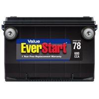 EverStart Value Lead Acid Automotive Battery, Group Size 78 (12 Volt/600 CCA)