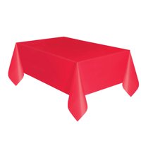 Red Plastic Party Tablecloths, Rectangular, 108 x 54in, 2ct