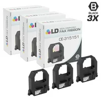 LD Compatible Printer Ribbon Cartridge Replacement for Amano CE-315151 (Black, 3-Pack)